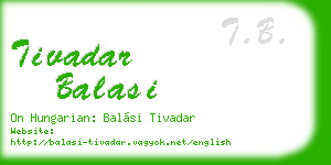 tivadar balasi business card