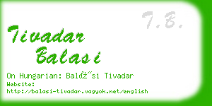 tivadar balasi business card